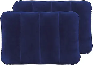 Trendi Double Size Flocked Air Bed with 2 Pillows Ideal for Camping or as a Temporary Guest Airbed  Waterproof Flocked Air Bed