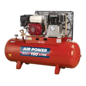 Sealey Air Compressor 150L Belt Drive Petrol Engine 6.5hp SA1565