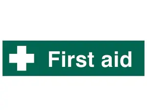 Durable PVC First Aid Safety Sign - 200 x 50mm