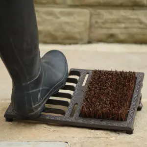 Cast Iron Free Standing Outdoor Garden Boot Brush and Scraper