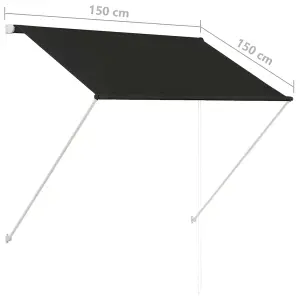 Berkfield Retractable Awning 150x150 cm Anthracite