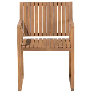 Set of 8 Garden Chairs with Cushions SASSARI Acacia Wood Grey