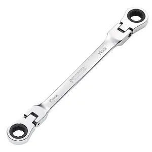 Draper Tools HI-TORQ Metric Flexible Head Double Ring Ratchet Spanner, 10 x 11mm