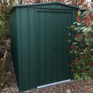 Globel 6x4ft Apex Metal Garden Shed - Green