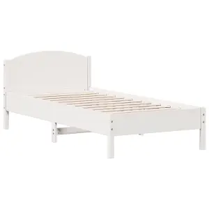 Berkfield Bed Frame without Mattress White 100x200 cm Solid Wood Pine