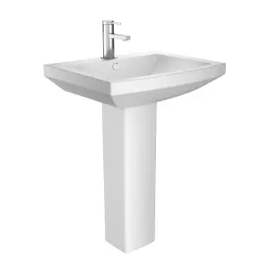 Fernando White Close Coupled Toilet & Full Pedestal Basin Set