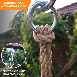 Wooden Tree Swing Seat 70cm Long for Indoor Or Outdoor - Perfect For Kids Teens & Adults - Garden Seat Set With Rope & Wide Seat