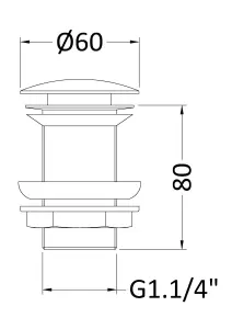 Round Push Button Basin Waste Unslotted - Chrome