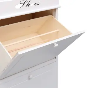 Berkfield Shoe Cabinet White 50x28x98 cm Paulownia Wood