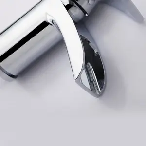 Nes Home Chrome Cloakroom Waterfall Basin Mono Mixer Tap Brass with Waste