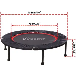 Jandecfit Mini Trampoline Foldable Jumper 40" Fitness Gym Rebounder Black Red