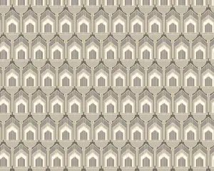 Hoopla Walls Dark Grey Deco Arch Smooth Matt Wallpaper