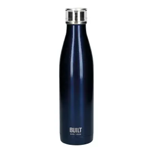 Built 740ml Double Walled Stainless Steel Water Bottle Midnight Blue