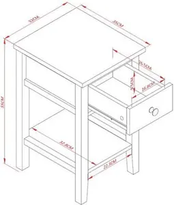 Dunelm Lynton 1 Drawer Small Bedside Table, Farmhouse, Lynton Grey