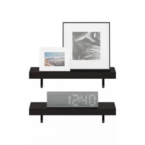 Beyhan Wall Mounted Floating Display Shelves, Set of 2 Tobacco Oak / 4.19cm H x 57cm W x 23.8cm D