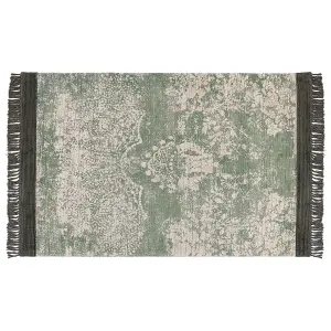 Viscose Area Rug 140 x 200 cm Green and Beige AKARSU