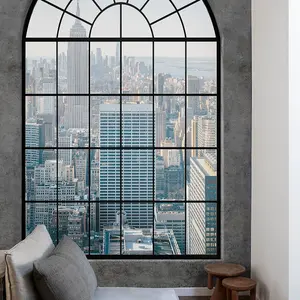 Grandeco New York Window 3 panel repeatable Textured Mural, 2.8 x 1.59m