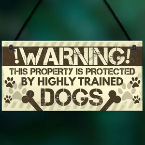 Red Ocean Beware Of The Dog Gate Sign Do Not Enter Dog Plaque Dog Sign Funny Home Decor