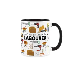 Labourer Mug - Humorous Tradesmen & Labour Workers Themed Novelty Gifts - Tea/Coffee Hot Drinks Black Ceramic Cup Present