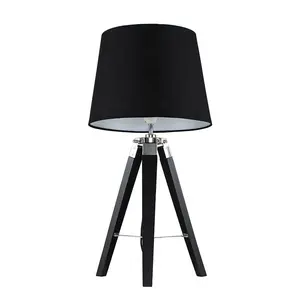 Bella Vista Wood Tripod Lamp Black