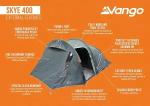 Vango Skye 400 (4 person) 3-poled tunnel tent