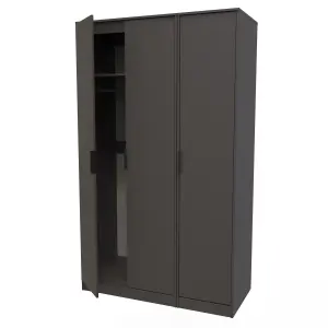 Fuji 3 Door Wardrobe in Graphite (Ready Assembled)