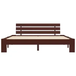 Berkfield Bed Frame Dark Brown Solid Pine Wood 160x200 cm