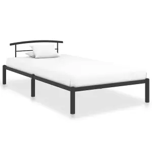 Berkfield Bed Frame Black Metal 90x200 cm