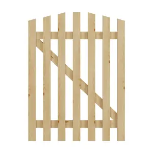 Wood Colour 90x120cm Outdoor Wooden Garden Gate Spruce Wood Fence Door with Door Bolt