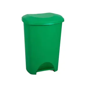 2x  Green 50 Litre Strong Plastic Hard Wearing Coloured Recycling Bins Complete With Lids