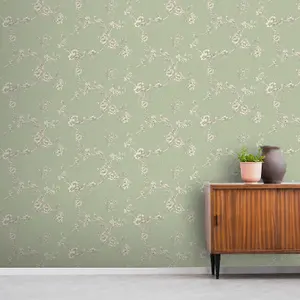 Chinoise Wallpaper Sage Green World of Wallpaper E100336AH