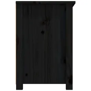 Berkfield TV Cabinet Black 79x35x52 cm Solid Wood Pine