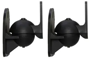 VonHaus Wall Mount Speaker Brackets - Pack of 2 - Black - Satellite Speakers - Full Swivel & Tilt Mechanism - 3.5kg Capacity