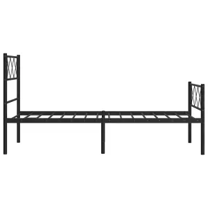 Berkfield Metal Bed Frame with Headboard and Footboard Black 100x200 cm