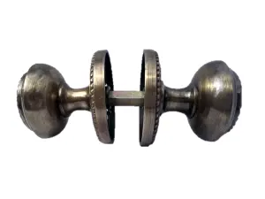 Door Knobs Round Georgian Roped Mortice Knob - Antique 62mm