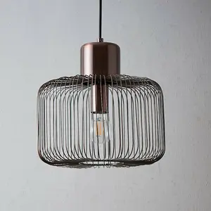 Hanging Ceiling Pendant Light ANTIQUE COPPER WIRE Shade Modern Lamp Bulb Holder