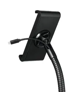 Durable TOUGH Locking Goose Neck Tablet Holder Floor Stand - Black