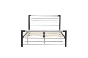 Birlea Faro Double Bed Silver & Black