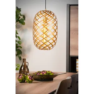 Lucide Wolfram Modern Pendant Light 32cm - 1xE27 - Matt Gold, Brass