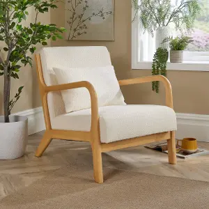 Home Source Boucle Nova Armchair Cream