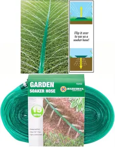 15m Soaker Hose Pipe Garden Drip Irrigation Watering Sprinkler Lawn Plants New