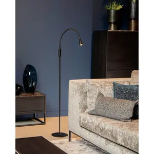 Lucide Zozy Modern Floor Reading Lamp - LED Dim. - 1x4W 3000K - 3 StepDim - Black