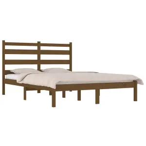 Berkfield Bed Frame Honey Brown Solid Wood Pine 200x200 cm