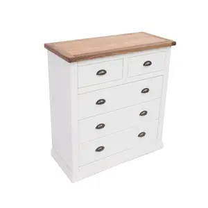 Cosenza 5 Drawer Chest of Drawers Brass Cup Handle