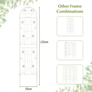 Costway 2 Pack 220 x 50cm Garden Trellis Rustproof Metal Fencing Barrier Plant Support