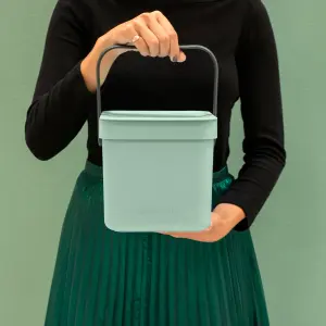 Brabantia Sort & Go Standard Jade green Plastic Bin - 6L Freestanding