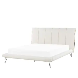 Faux Leather EU King Size Bed White BETIN