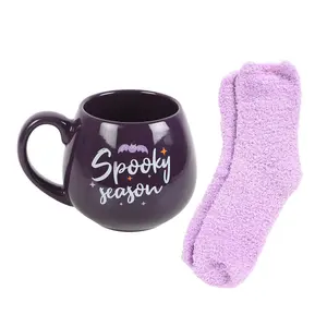 Something Different Spooky Season Mug and Sock Set Purple/Lilac (One Size)