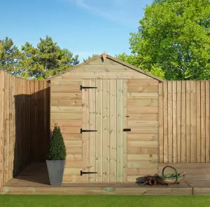 Empire 9200 Premier Apex Shed windows 6x8 pressure treated tongue and groove wooden garden shed (6' x 8' / 6ft x 8) (6x8)