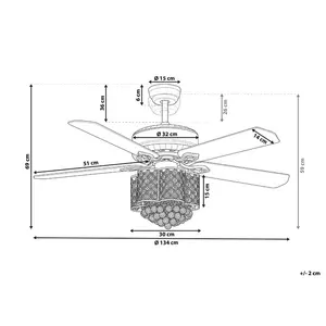 Siena 134cm Ceiling Fan with Light Kit